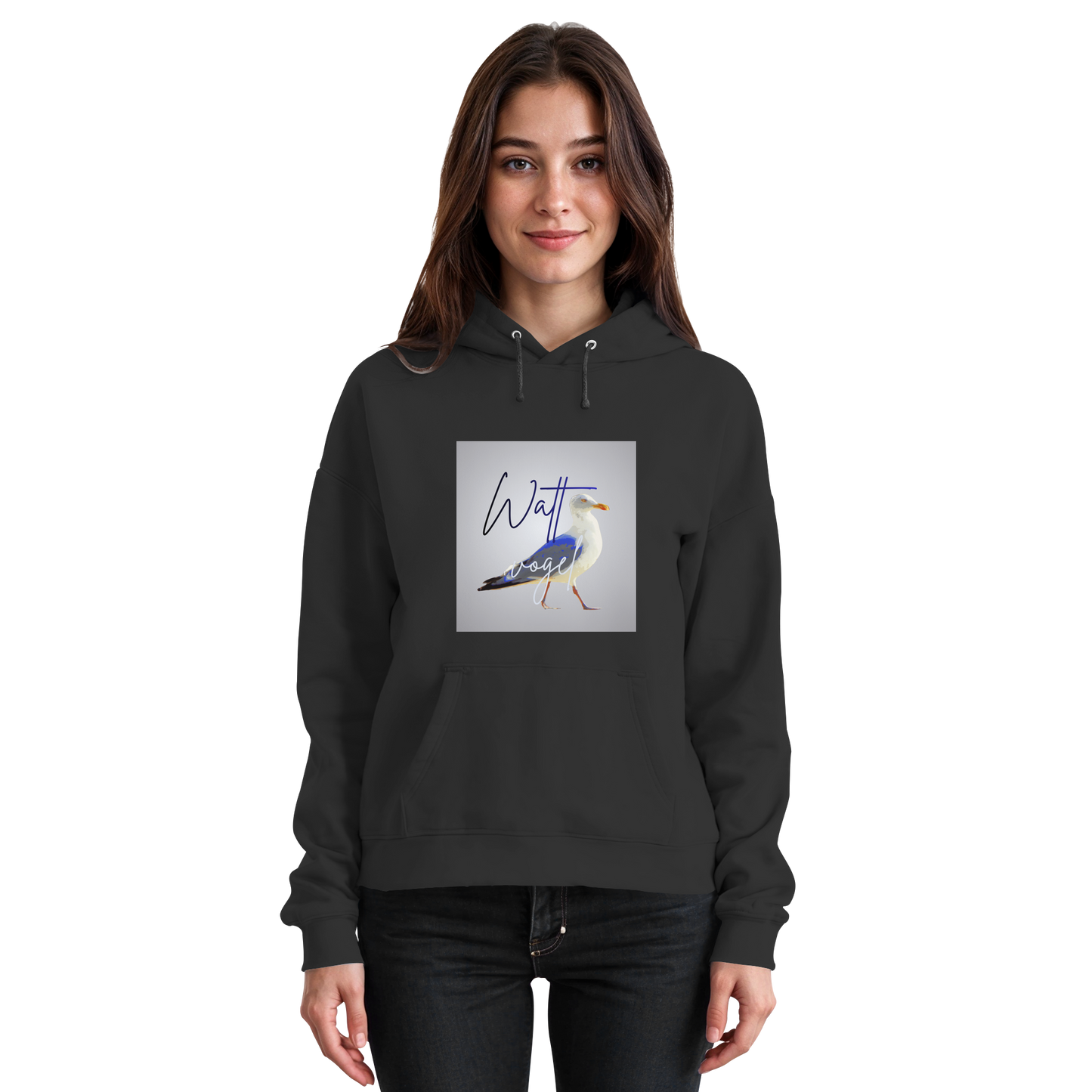 Wattvogel Motiv mit Nordsee Möwe - Basic Unisex Hoodie