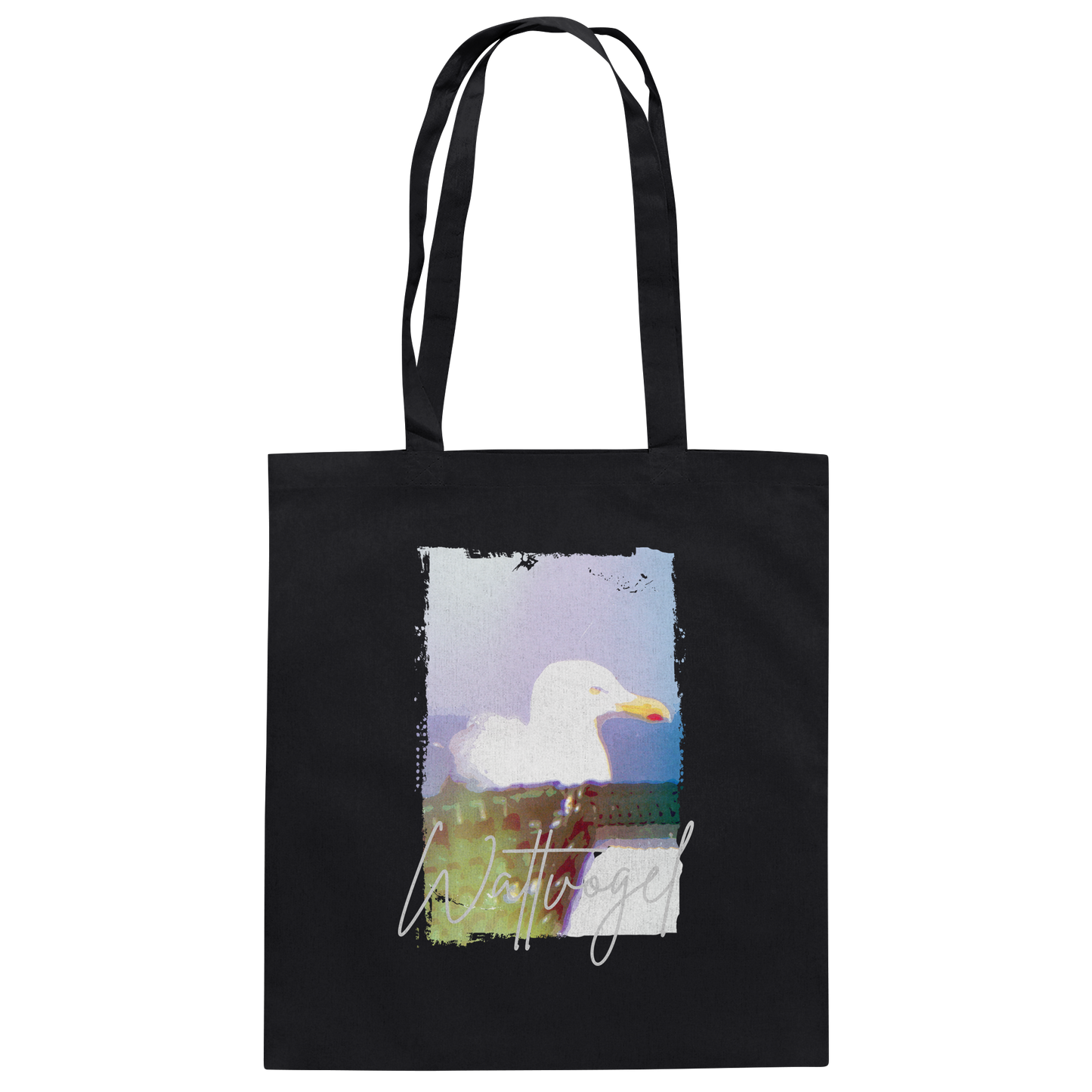 Wattvogel® Nordsee Möwe – Strandkorb Moment - Baumwolltasche