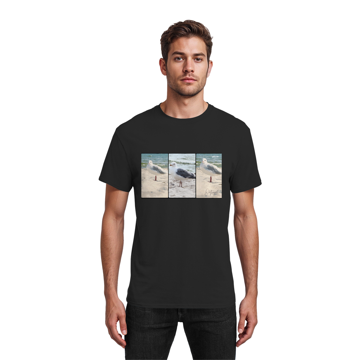 Wattvogel Motiv Nordseemöwe Ostsee - Heavy Cotton T-Shirt
