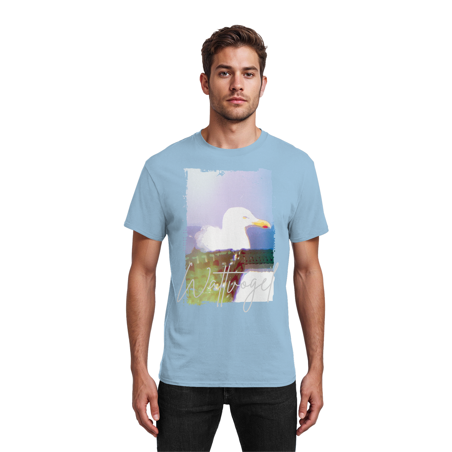 Wattvogel® Nordsee Möwe – Strandkorb Moment - Heavy Cotton T-Shirt