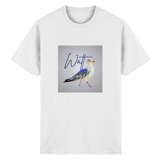Wattvogel Motiv mit Nordsee Möwe - Heavy Cotton T-Shirt