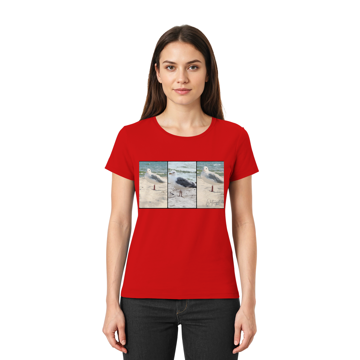 Wattvogel Motiv Nordseemöwe Ostsee - Ladies Premium Shirt