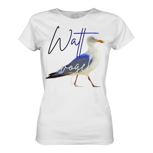 Wattvogel Nordsee Möwe mit Schriftzug - Ladies Premium Shirt
