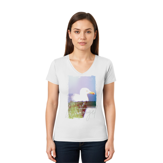 Wattvogel® Nordsee Möwe – Strandkorb Moment - Ladies V-Neck Shirt