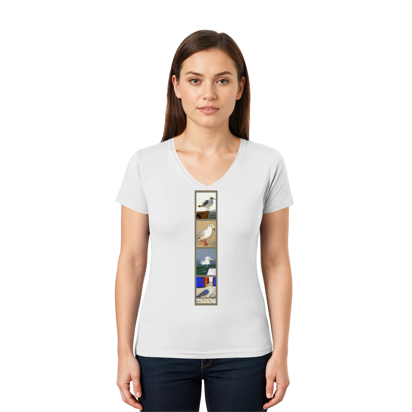 Wattvogel Nordsee Möwen Fotos - Ladies V-Neck Shirt