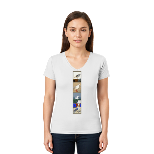 Wattvogel Nordsee Möwen Fotos - Ladies V-Neck Shirt
