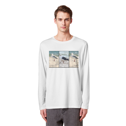 Wattvogel Motiv Nordseemöwe Ostsee - Organic Longsleeve T-Shirt