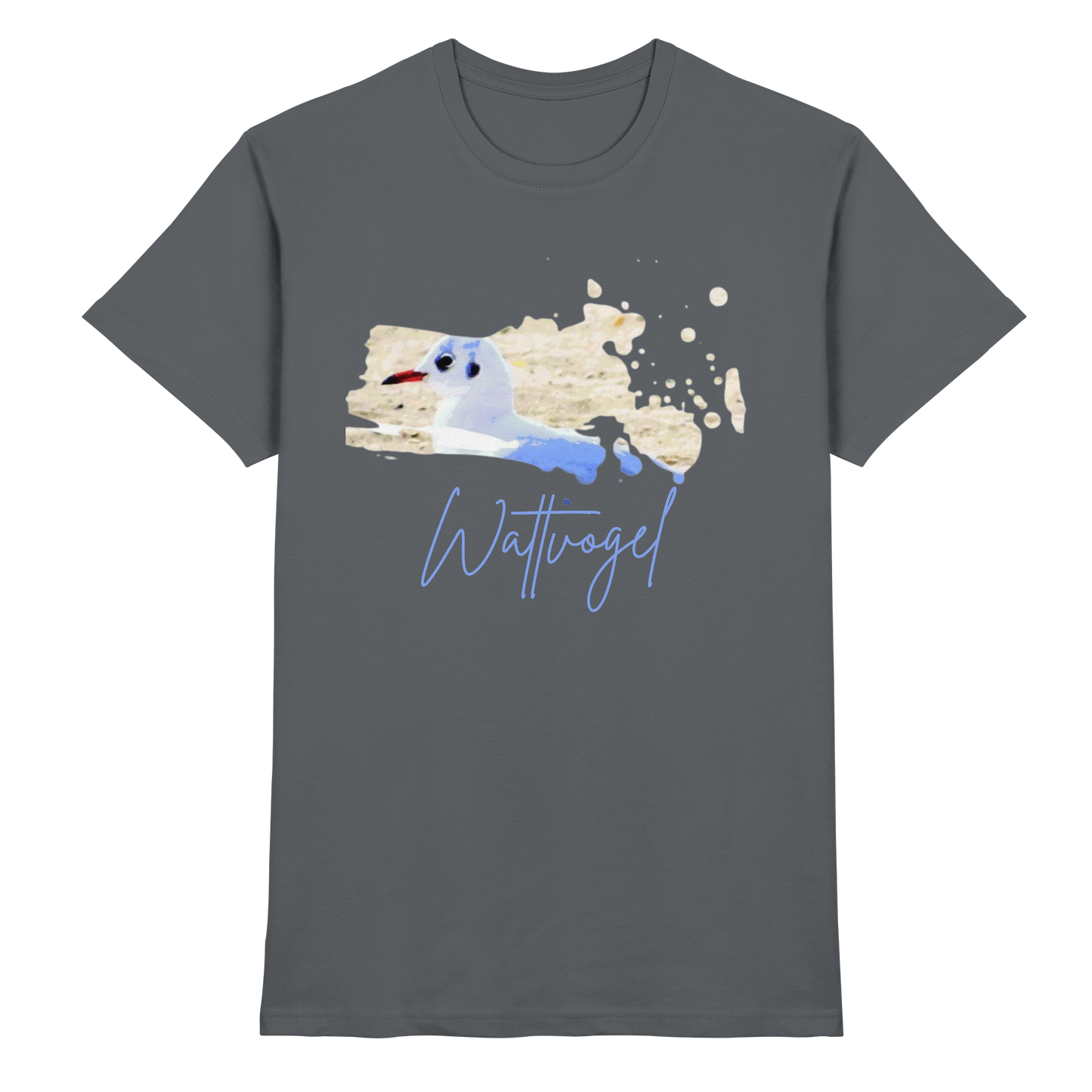 Wattvogel® – Nordsee Möwe im maritimen Kunst-Stil - Premium Shirt