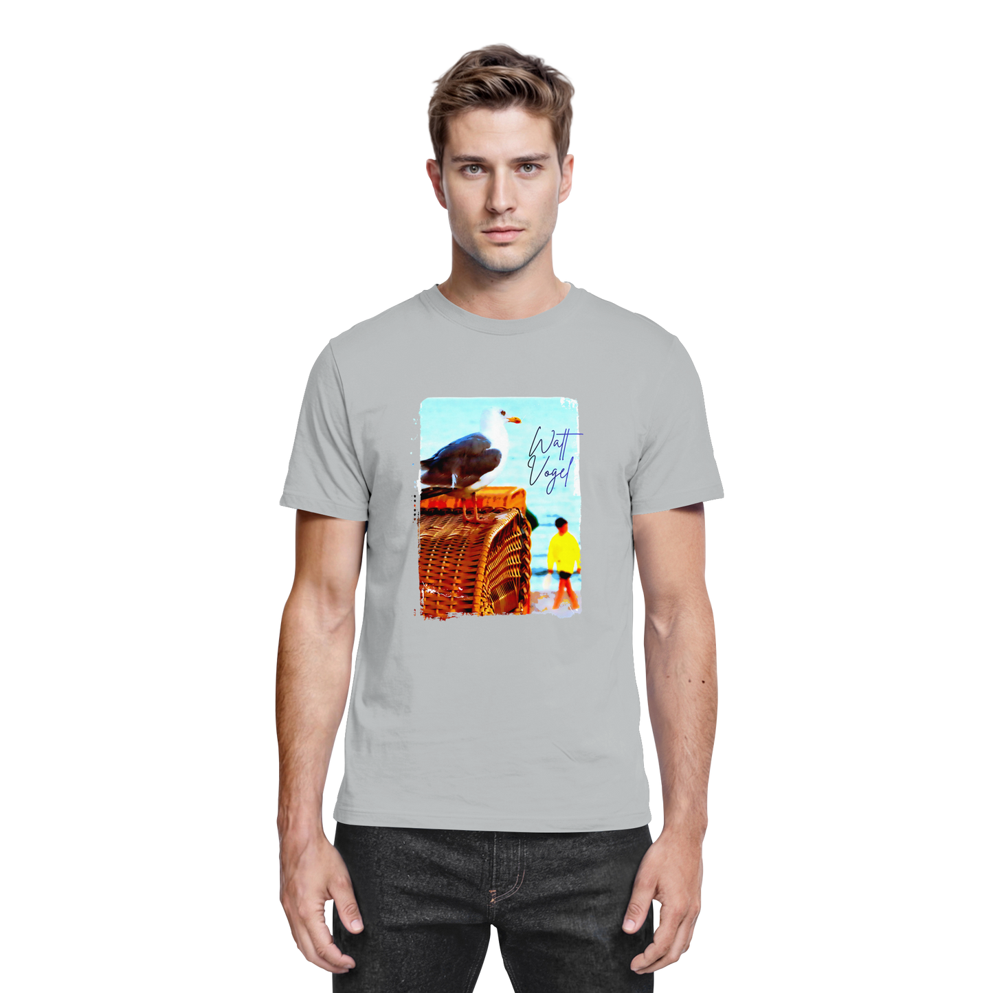 Wattvogel Foto Design am Strand - Premium Shirt