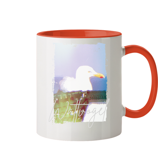 Wattvogel® Nordsee Möwe – Strandkorb Moment - Tasse zweifarbig
