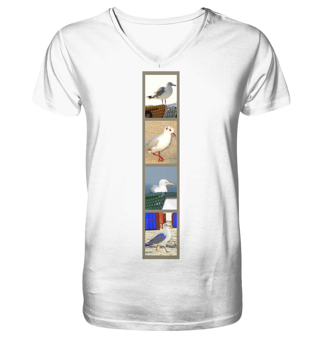 Wattvogel Nordsee Möwen Fotos - V-Neck Shirt