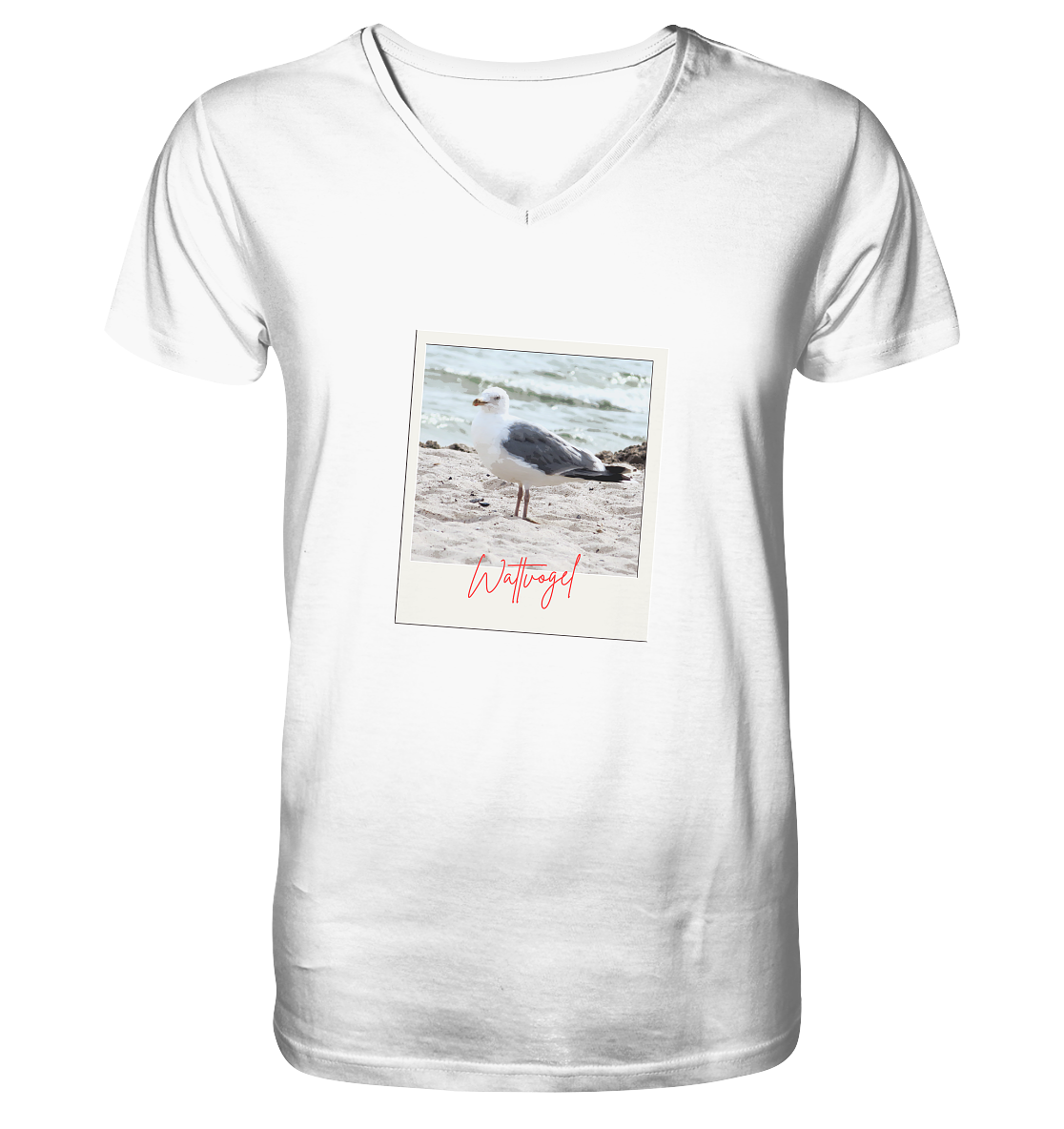 Wattvogel Foto Nordsee Möwe - V-Neck Shirt