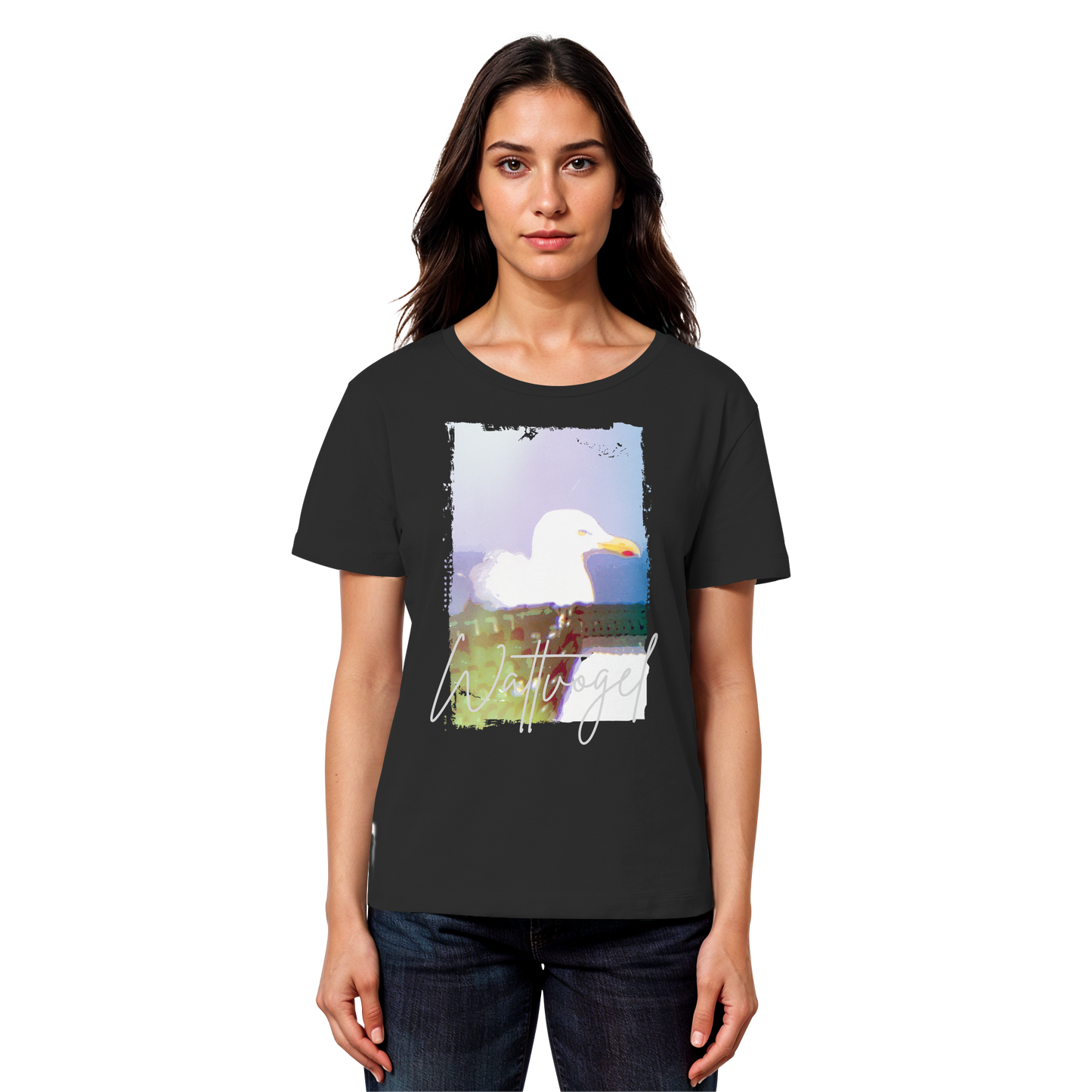 Wattvogel® Nordsee Möwe – Strandkorb Moment - Womens Organic Lightweight T-Shirt