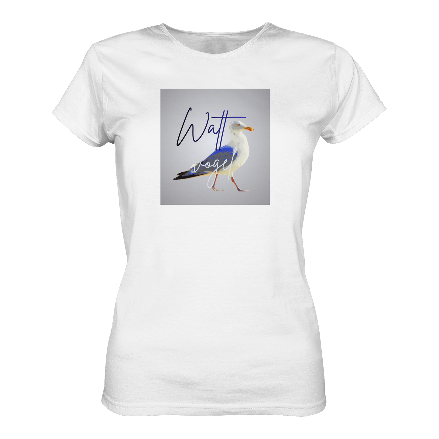Wattvogel Motiv mit Nordsee Möwe - Womens Premium Classic T-Shirt