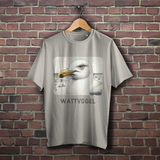 Oversize T-Shirt Nordsee Möwe mit Strand und Touristen im Hintergrund