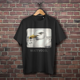 Oversize T-Shirt Nordsee Möwe mit Strand und Touristen im Hintergrund