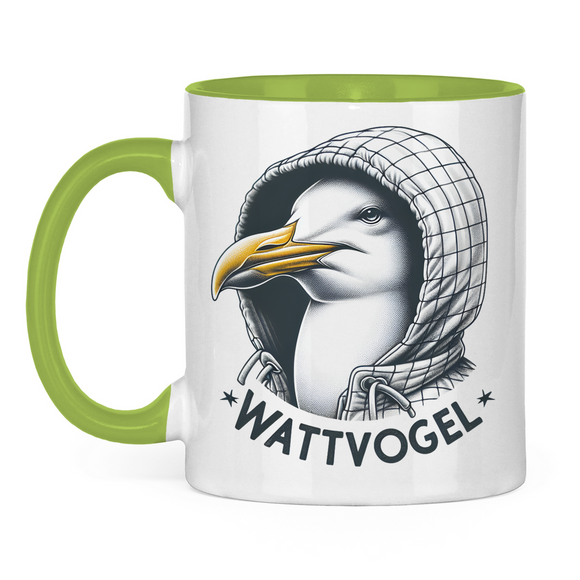 Tasse zweifarbig Coole Nordsee  Möwe mit Kaputze