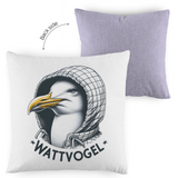 Kopfkissen zweifarbig Coole Nordsee  Möwe mit Kaputze
