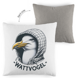 Kopfkissen zweifarbig Coole Nordsee  Möwe mit Kaputze