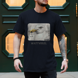 Herren T-Shirt Nordsee Möwe mit Strand und Touristen im Hintergrund