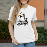 Damen T-Shirt Coole Möwe mit Kapuze Wattvogel