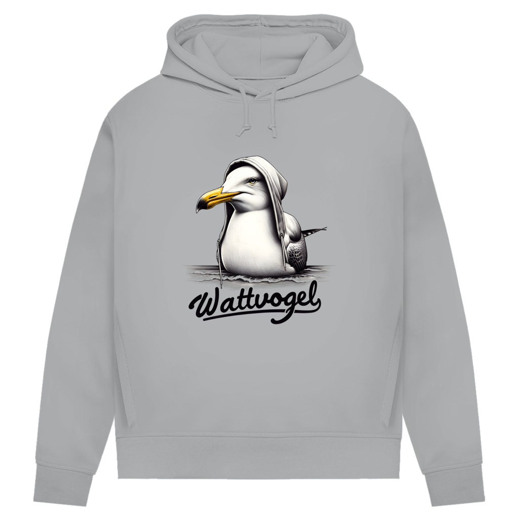 Damen Premium Bio Hoodie Coole Möwe mit Kapuze Wattvogel