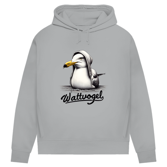 Damen Premium Bio Hoodie Coole Möwe mit Kapuze Wattvogel