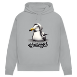 Damen Premium Bio Hoodie Coole Möwe mit Kapuze Wattvogel
