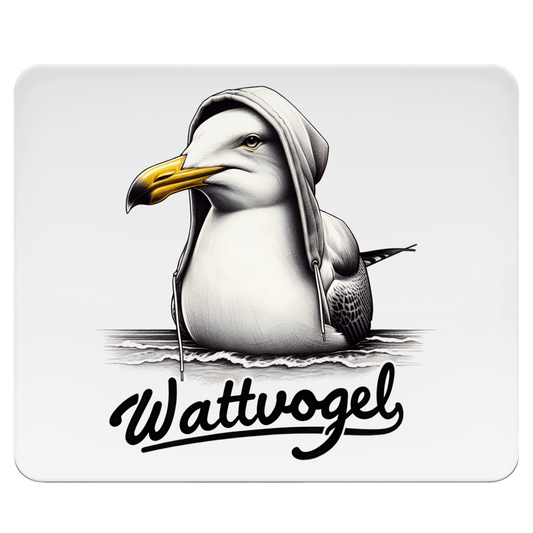 Mauspad Coole Möwe mit Kapuze Wattvogel