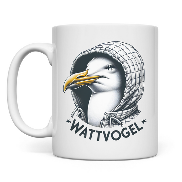 Tasse Coole Nordsee  Möwe mit Kaputze