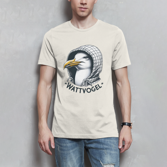 Herren T-Shirt Coole Nordsee  Möwe mit Kaputze