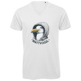 Herren Premium Bio V-Neck T-Shirt Coole Nordsee  Möwe mit Kaputze