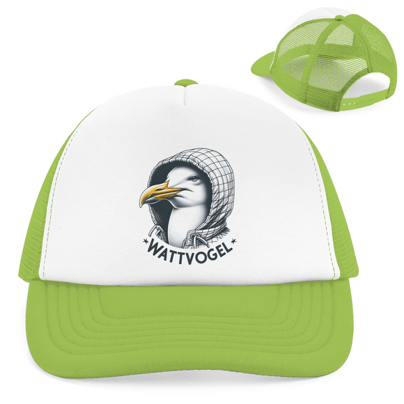 Retro Trucker Cap Coole Nordsee  Möwe mit Kaputze