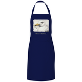 Grillschürze Nordsee Möwe mit Strand und Touristen im Hintergrund