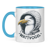 Tasse zweifarbig Coole Nordsee  Möwe mit Kaputze