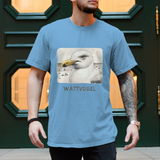 Herren T-Shirt Nordsee Möwe mit Strand und Touristen im Hintergrund