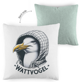 Kopfkissen zweifarbig Coole Nordsee  Möwe mit Kaputze