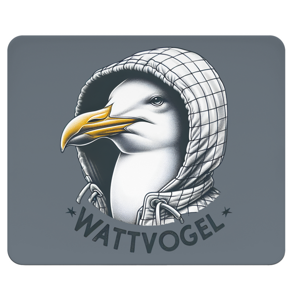 Mousepad Coole Nordsee  Möwe mit Kaputze