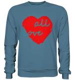 Rotes Herz mit Schriftzug "Love all" - Basic Sweatshirt