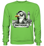 Wattvogel / Möwe mit Sonnenbrille und Kaputze - Sweatshirt