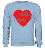 Rotes Herz mit Schriftzug "Love all" - Basic Sweatshirt
