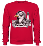 Wattvogel / Möwe mit Sonnenbrille und Kaputze - Sweatshirt