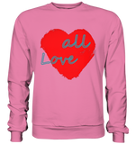 Rotes Herz mit Schriftzug "Love all" - Basic Sweatshirt