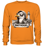 Wattvogel / Möwe mit Sonnenbrille und Kaputze - Sweatshirt