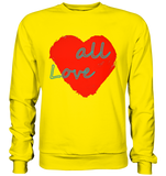 Rotes Herz mit Schriftzug "Love all" - Basic Sweatshirt