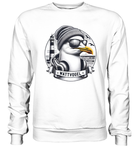 Coole Möwe mit Mütze und Sonnenbrille - Basic Sweatshirt