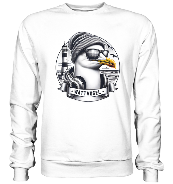 Coole Möwe mit Mütze und Sonnenbrille - Basic Sweatshirt