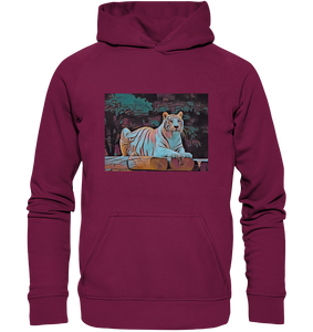 Liegender Tiger Kunstmotiv Kunstdruck - Basic Unisex Hoodie