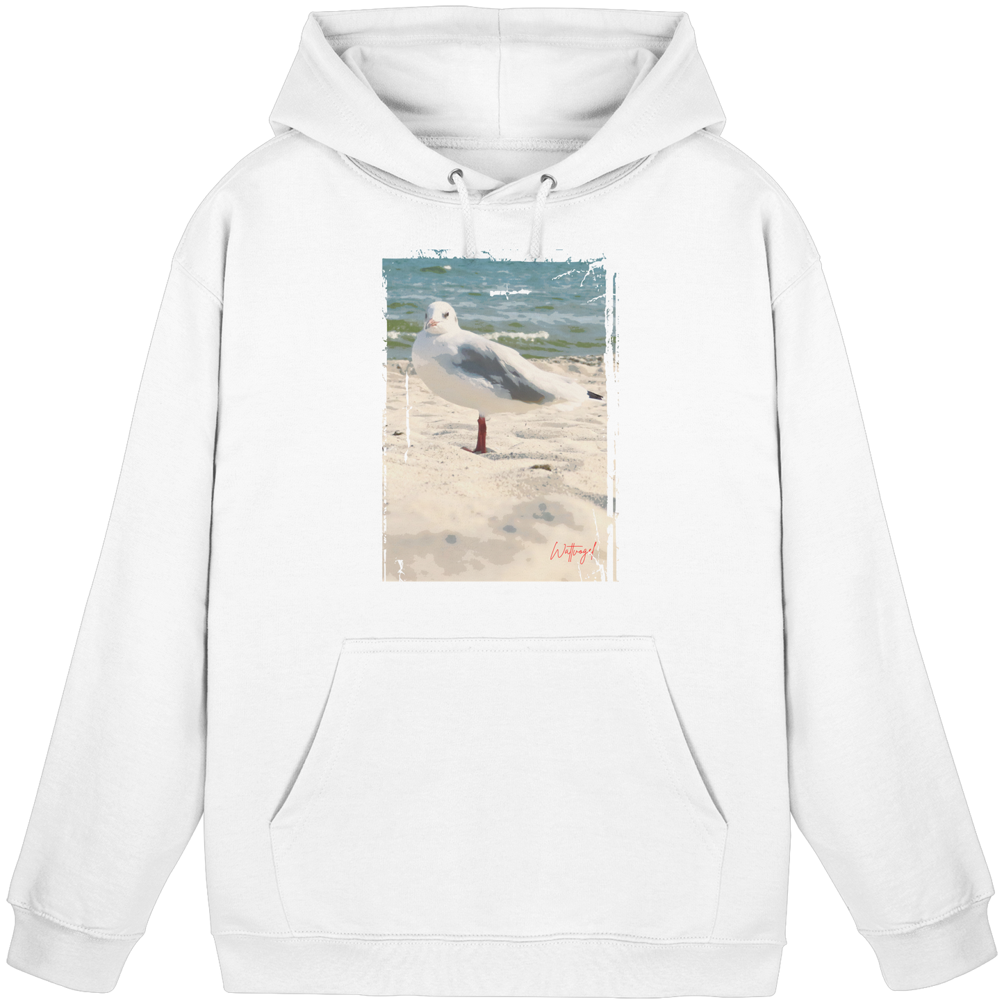 Wattvogel Nordsee Möwe am Strand - Basic Unisex Hoodie