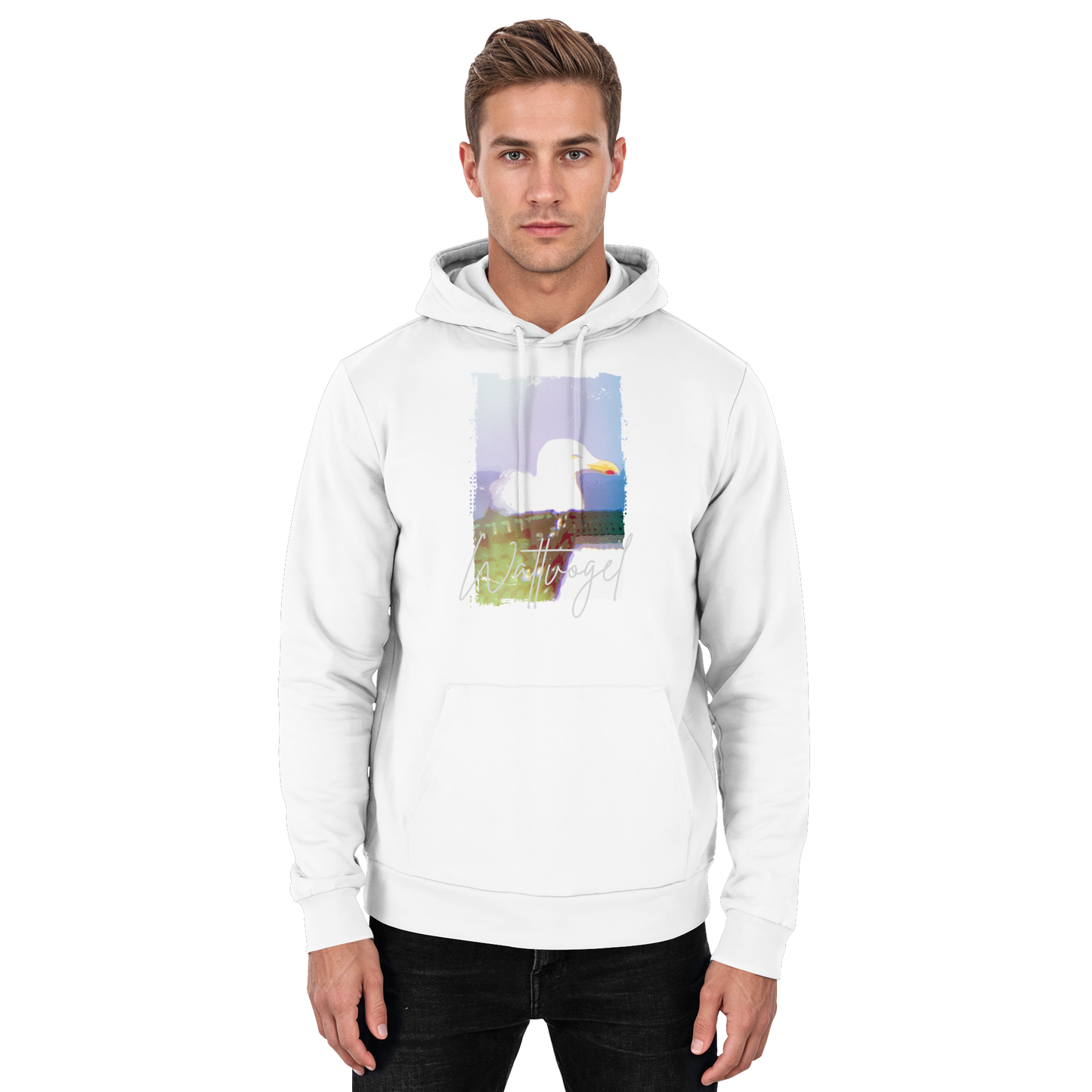 Wattvogel® Nordsee Möwe – Strandkorb Moment  - Basic Unisex Hoodie